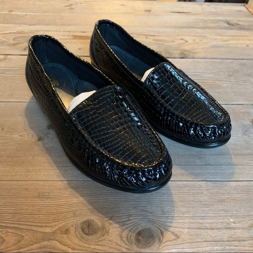 SAS Black croc loafers